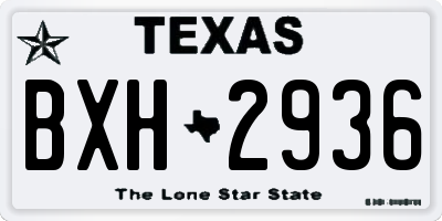 TX license plate BXH2936