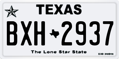 TX license plate BXH2937