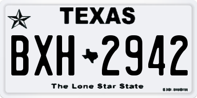 TX license plate BXH2942