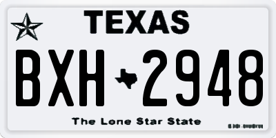 TX license plate BXH2948