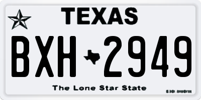 TX license plate BXH2949