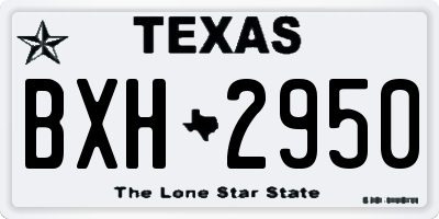 TX license plate BXH2950