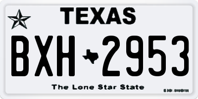 TX license plate BXH2953