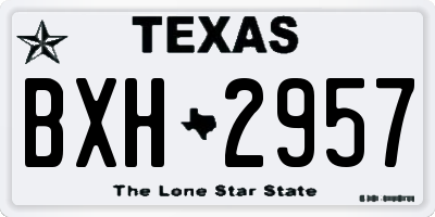 TX license plate BXH2957