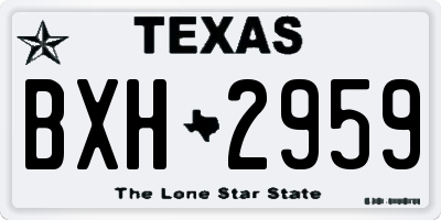 TX license plate BXH2959