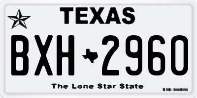 TX license plate BXH2960