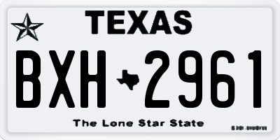 TX license plate BXH2961