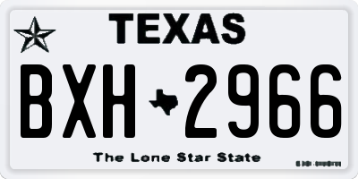 TX license plate BXH2966