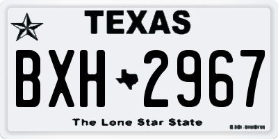 TX license plate BXH2967