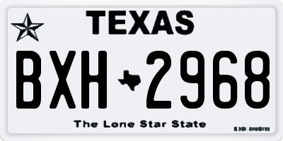 TX license plate BXH2968
