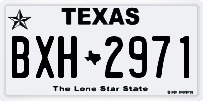 TX license plate BXH2971