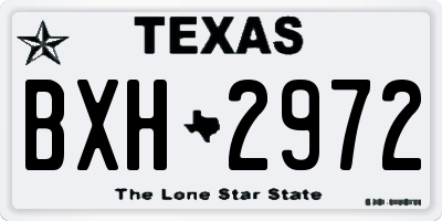 TX license plate BXH2972