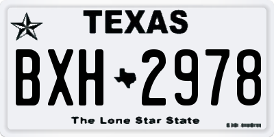 TX license plate BXH2978