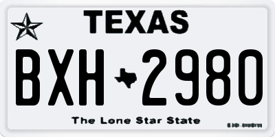 TX license plate BXH2980