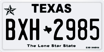 TX license plate BXH2985