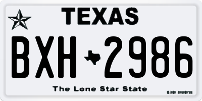 TX license plate BXH2986