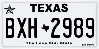 TX license plate BXH2989