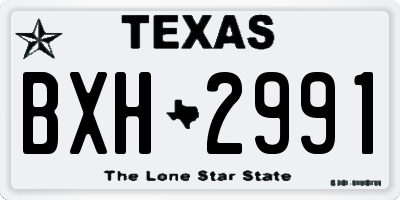 TX license plate BXH2991
