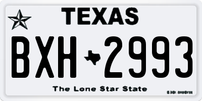 TX license plate BXH2993