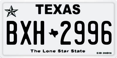TX license plate BXH2996