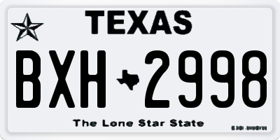 TX license plate BXH2998