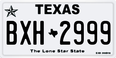 TX license plate BXH2999