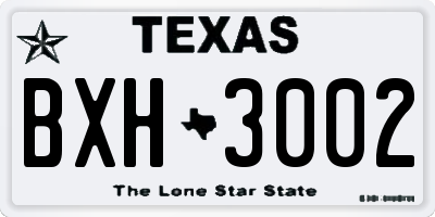 TX license plate BXH3002