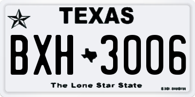 TX license plate BXH3006