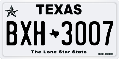TX license plate BXH3007