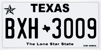 TX license plate BXH3009