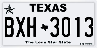 TX license plate BXH3013