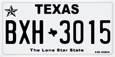TX license plate BXH3015