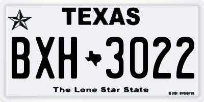 TX license plate BXH3022