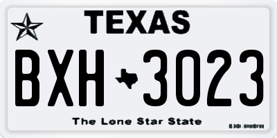 TX license plate BXH3023