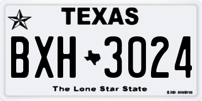 TX license plate BXH3024