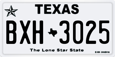 TX license plate BXH3025