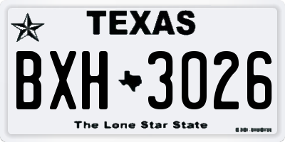 TX license plate BXH3026