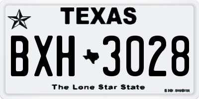 TX license plate BXH3028