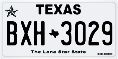 TX license plate BXH3029