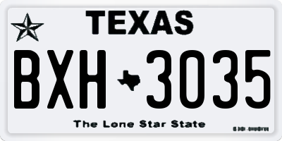 TX license plate BXH3035