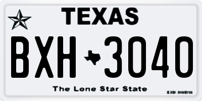 TX license plate BXH3040