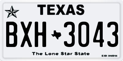TX license plate BXH3043