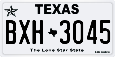 TX license plate BXH3045