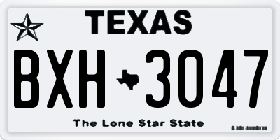 TX license plate BXH3047