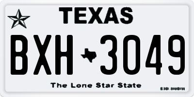 TX license plate BXH3049
