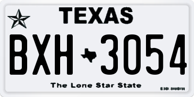 TX license plate BXH3054