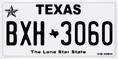 TX license plate BXH3060