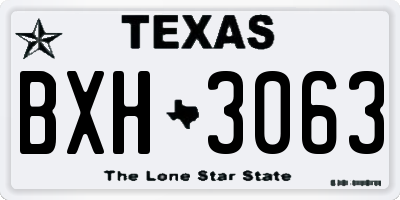 TX license plate BXH3063
