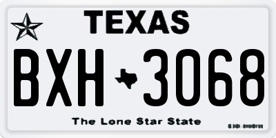 TX license plate BXH3068