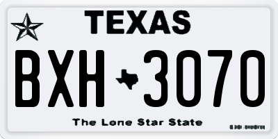 TX license plate BXH3070